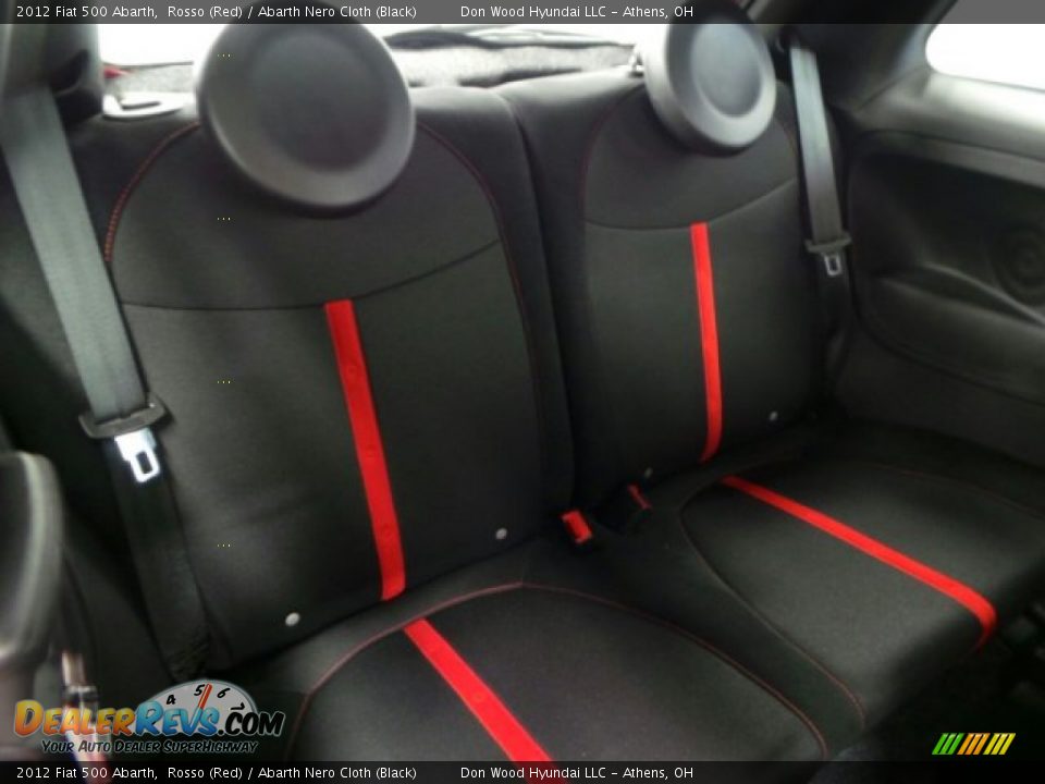 2012 Fiat 500 Abarth Rosso (Red) / Abarth Nero Cloth (Black) Photo #14