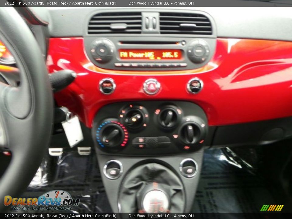 2012 Fiat 500 Abarth Rosso (Red) / Abarth Nero Cloth (Black) Photo #25