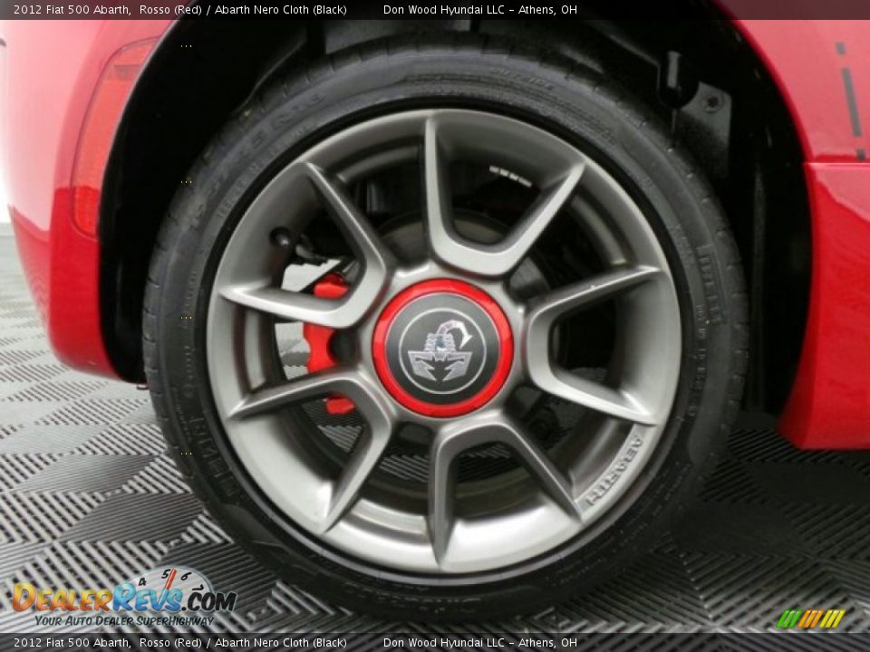 2012 Fiat 500 Abarth Rosso (Red) / Abarth Nero Cloth (Black) Photo #31