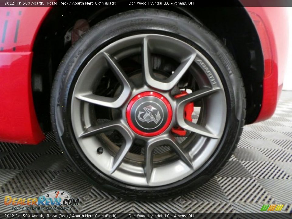 2012 Fiat 500 Abarth Rosso (Red) / Abarth Nero Cloth (Black) Photo #32