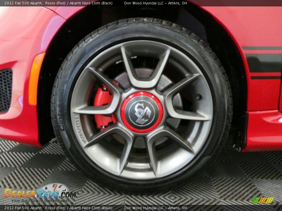 2012 Fiat 500 Abarth Rosso (Red) / Abarth Nero Cloth (Black) Photo #33
