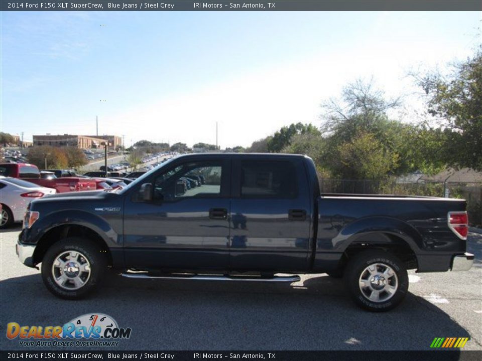 2014 Ford F150 XLT SuperCrew Blue Jeans / Steel Grey Photo #2
