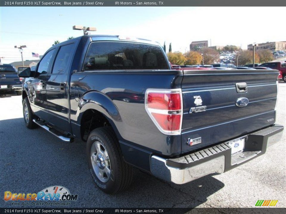 2014 Ford F150 XLT SuperCrew Blue Jeans / Steel Grey Photo #3