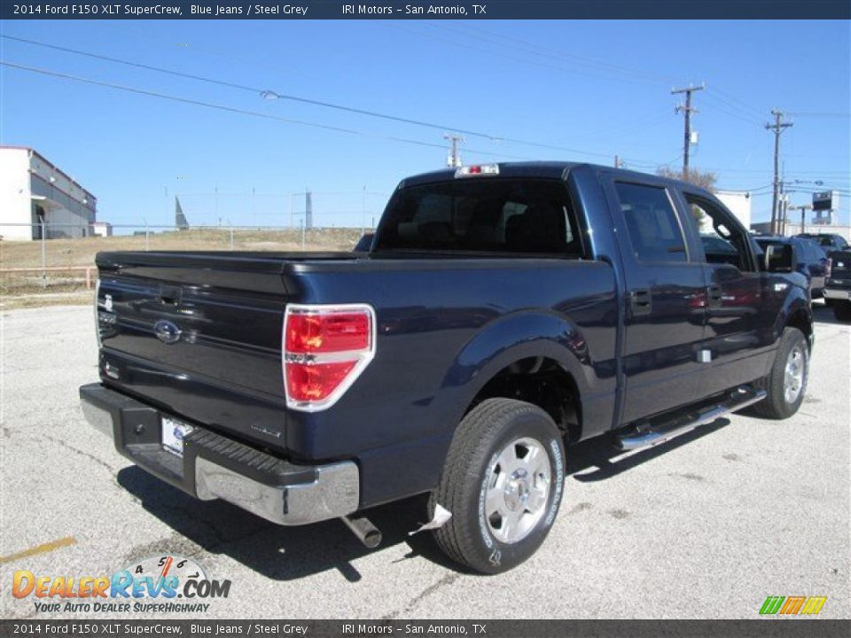 2014 Ford F150 XLT SuperCrew Blue Jeans / Steel Grey Photo #5