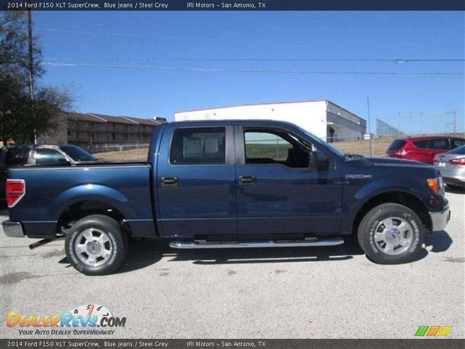 2014 Ford F150 XLT SuperCrew Blue Jeans / Steel Grey Photo #6
