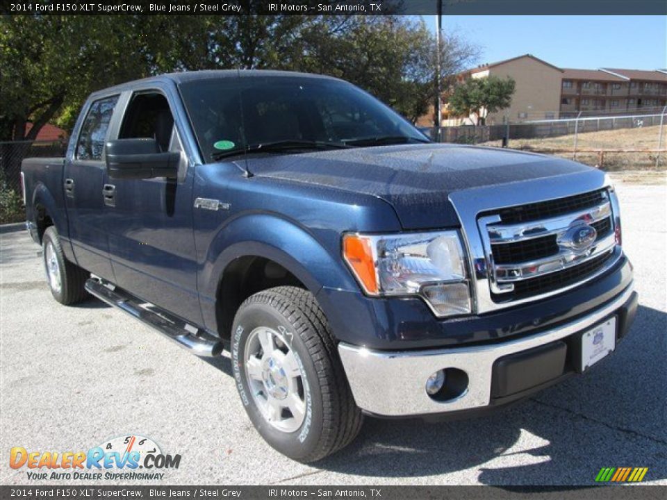 2014 Ford F150 XLT SuperCrew Blue Jeans / Steel Grey Photo #7