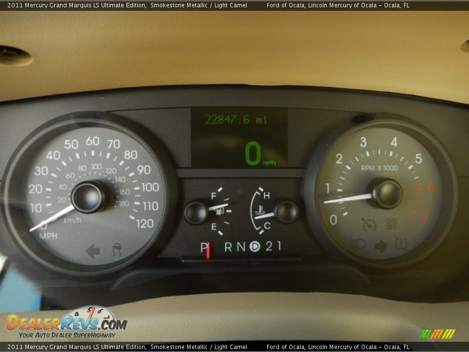 2011 Mercury Grand Marquis LS Ultimate Edition Smokestone Metallic / Light Camel Photo #22
