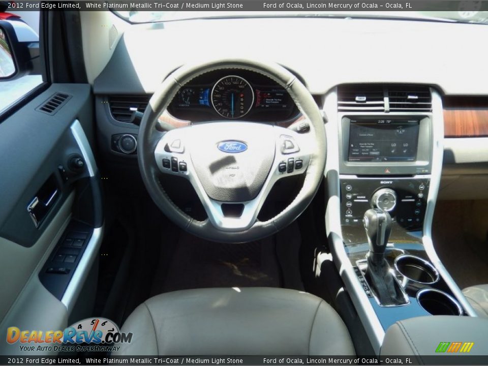 2012 Ford Edge Limited White Platinum Metallic Tri-Coat / Medium Light Stone Photo #20