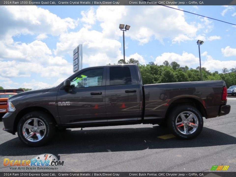 2014 Ram 1500 Express Quad Cab Granite Crystal Metallic / Black/Diesel Gray Photo #4