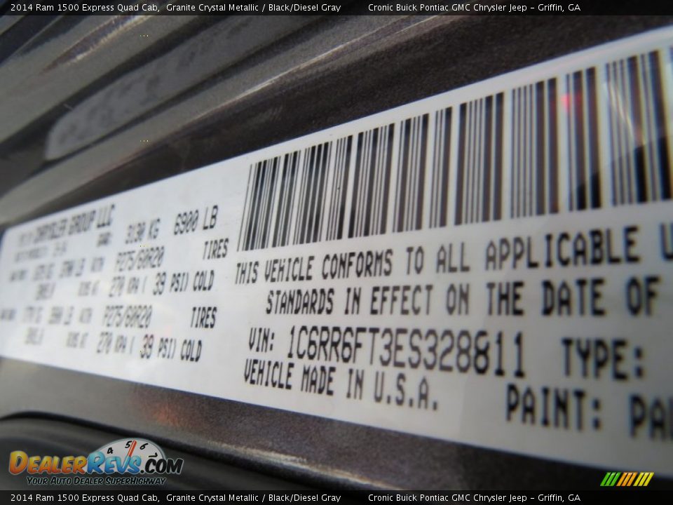 2014 Ram 1500 Express Quad Cab Granite Crystal Metallic / Black/Diesel Gray Photo #17