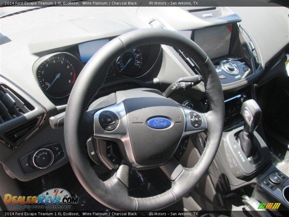 2014 Ford Escape Titanium 1.6L EcoBoost White Platinum / Charcoal Black Photo #8