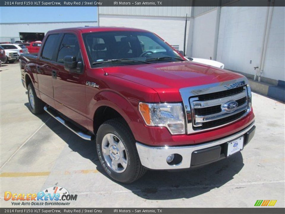 2014 Ford F150 XLT SuperCrew Ruby Red / Steel Grey Photo #1