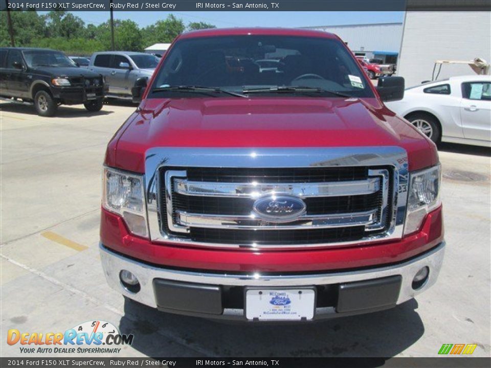 2014 Ford F150 XLT SuperCrew Ruby Red / Steel Grey Photo #2