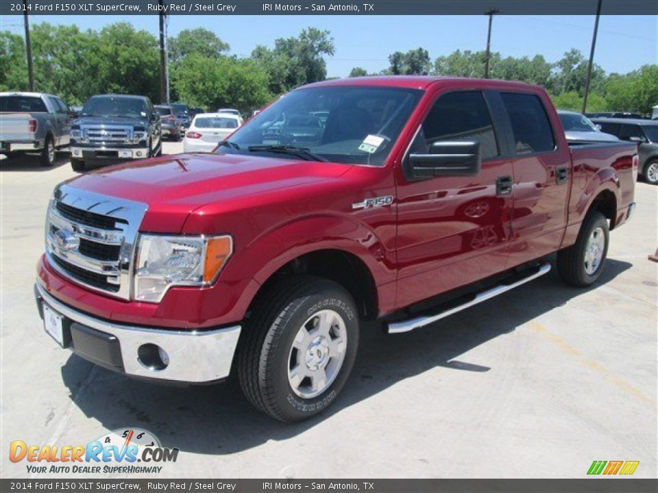 2014 Ford F150 XLT SuperCrew Ruby Red / Steel Grey Photo #3