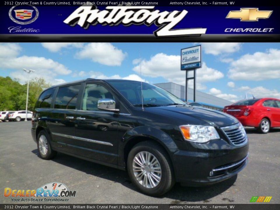 2012 Chrysler Town & Country Limited Brilliant Black Crystal Pearl / Black/Light Graystone Photo #1