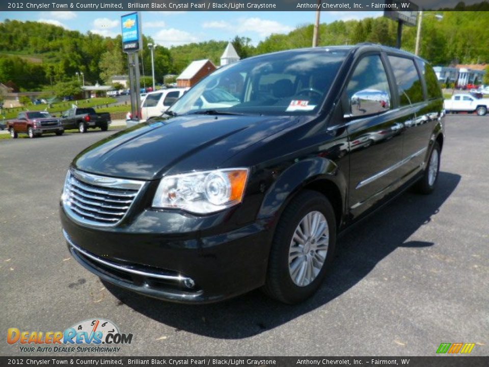 2012 Chrysler Town & Country Limited Brilliant Black Crystal Pearl / Black/Light Graystone Photo #3