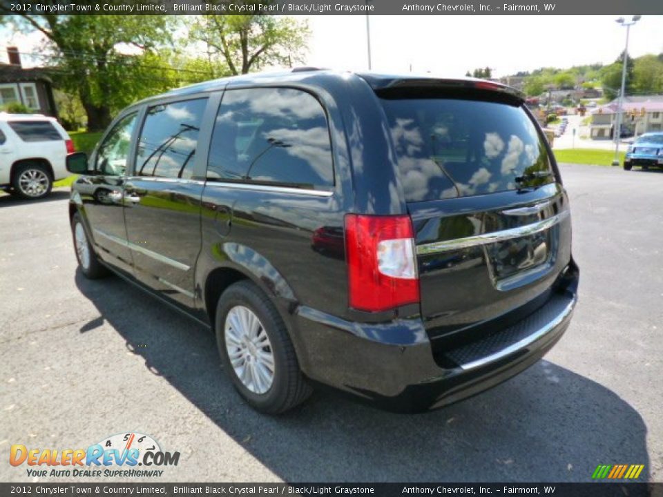 2012 Chrysler Town & Country Limited Brilliant Black Crystal Pearl / Black/Light Graystone Photo #5