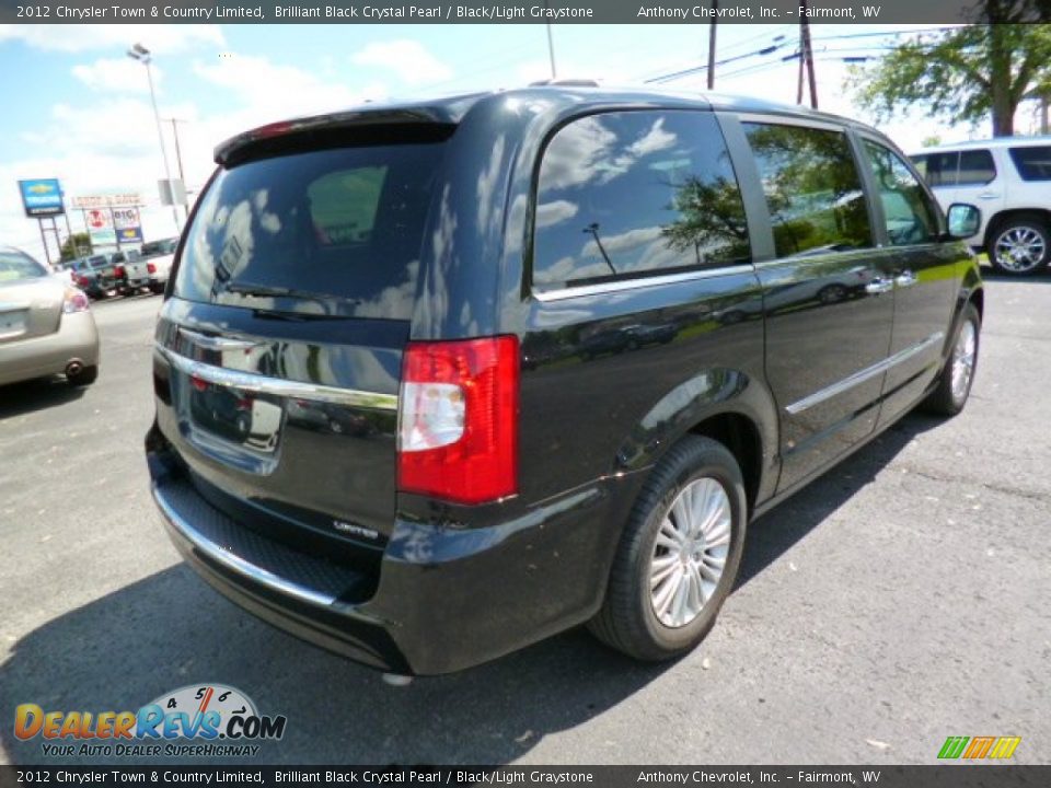 2012 Chrysler Town & Country Limited Brilliant Black Crystal Pearl / Black/Light Graystone Photo #6