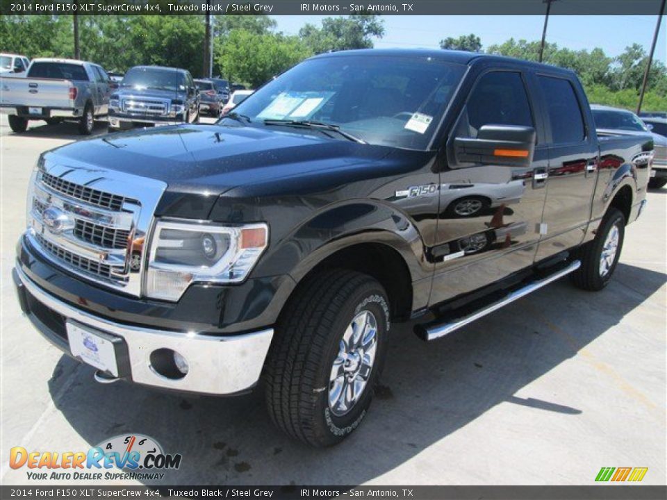 2014 Ford F150 XLT SuperCrew 4x4 Tuxedo Black / Steel Grey Photo #3