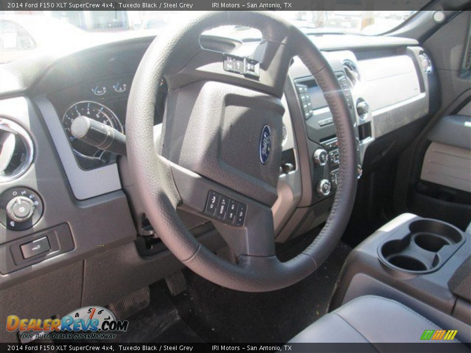 2014 Ford F150 XLT SuperCrew 4x4 Tuxedo Black / Steel Grey Photo #13