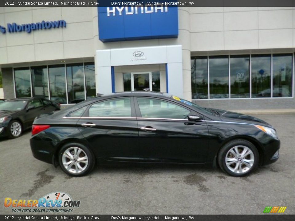 2012 Hyundai Sonata Limited Midnight Black / Gray Photo #8
