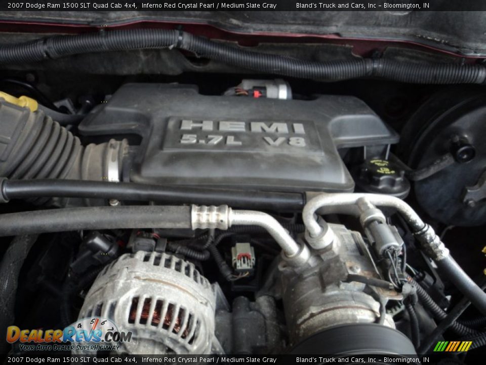 2007 Dodge Ram 1500 SLT Quad Cab 4x4 Inferno Red Crystal Pearl / Medium Slate Gray Photo #35