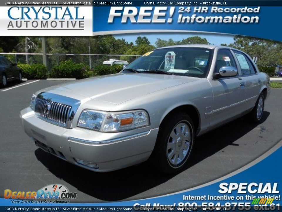 2008 Mercury Grand Marquis LS Silver Birch Metallic / Medium Light Stone Photo #1