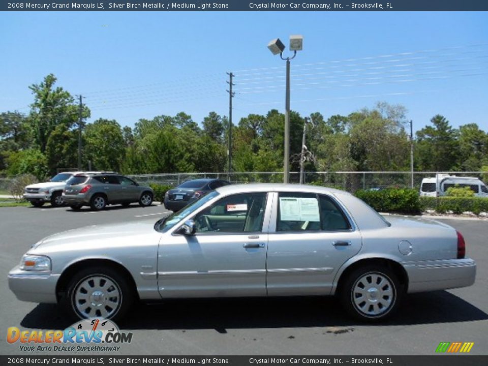 2008 Mercury Grand Marquis LS Silver Birch Metallic / Medium Light Stone Photo #2