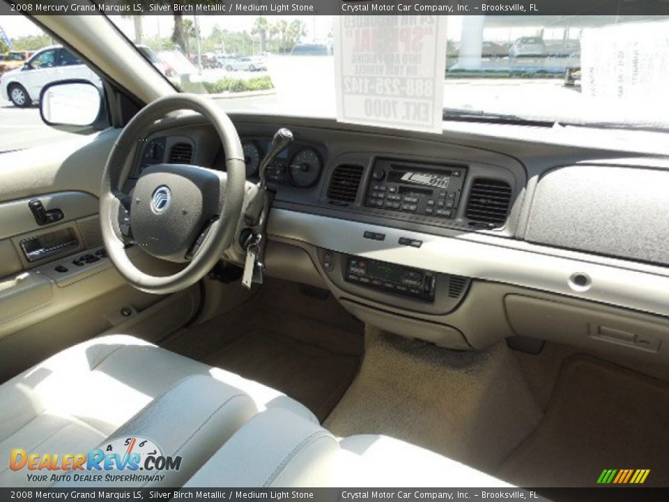 2008 Mercury Grand Marquis LS Silver Birch Metallic / Medium Light Stone Photo #11