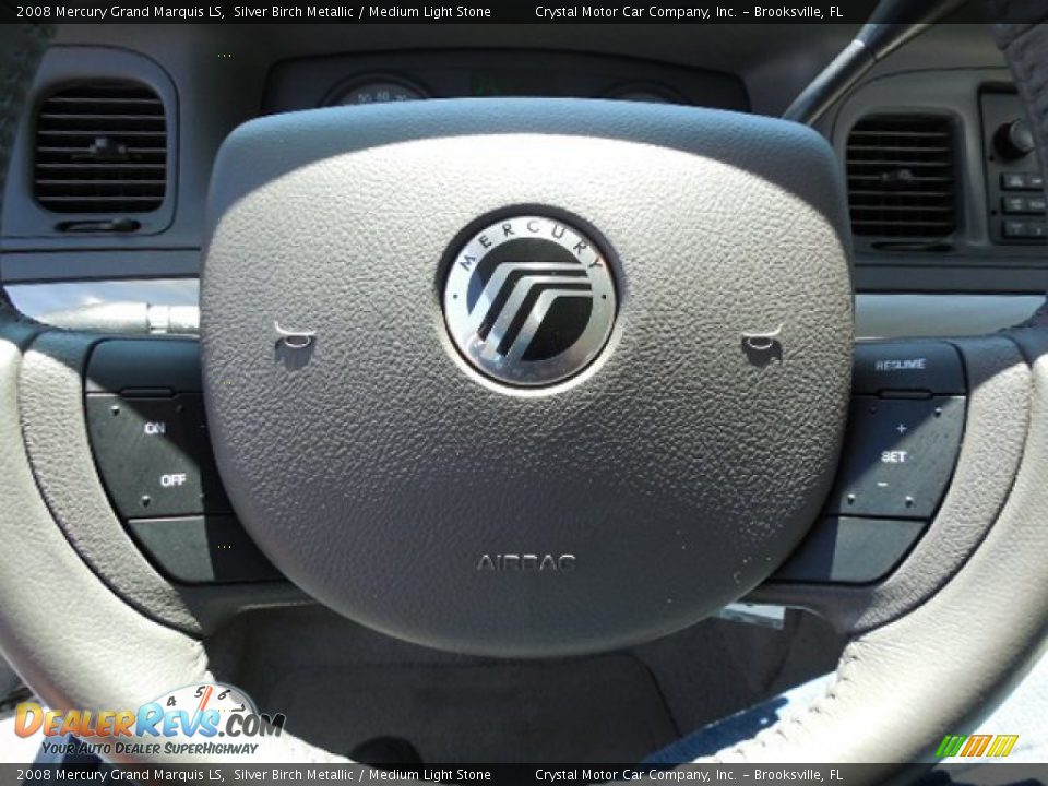 2008 Mercury Grand Marquis LS Silver Birch Metallic / Medium Light Stone Photo #21
