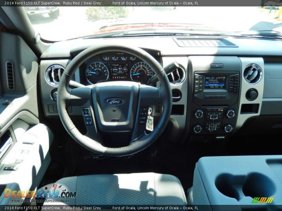 2014 Ford F150 XLT SuperCrew Ruby Red / Steel Grey Photo #8