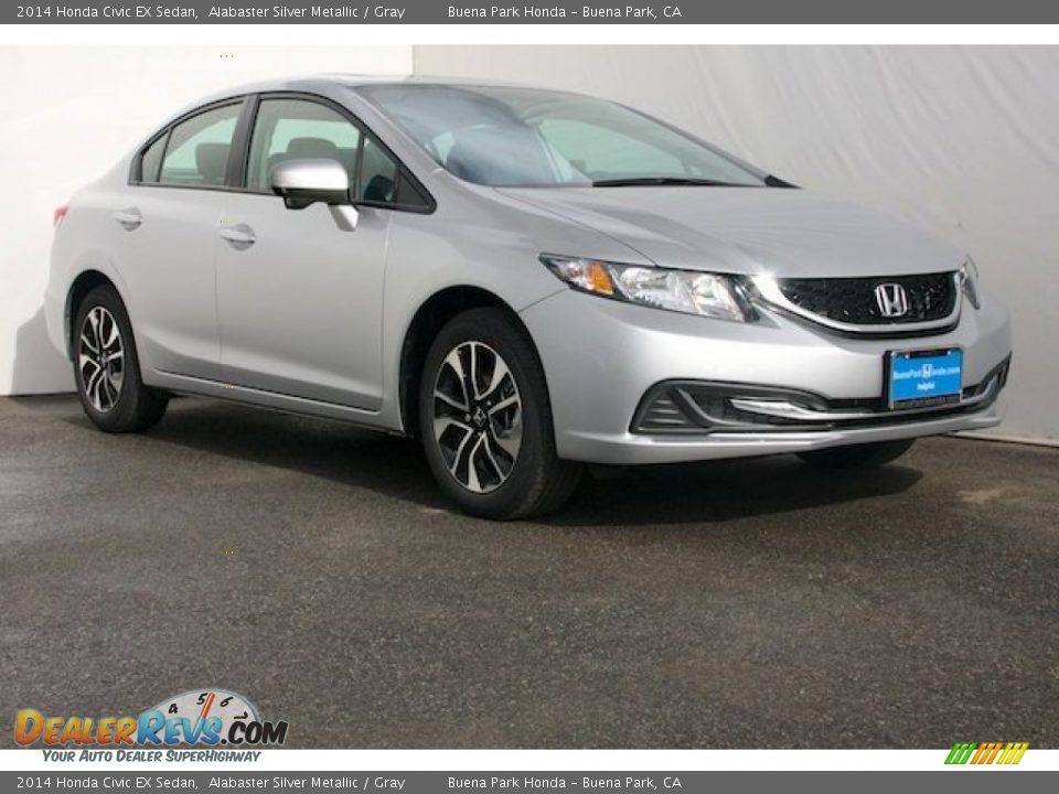 2014 Honda Civic EX Sedan Alabaster Silver Metallic / Gray Photo #1