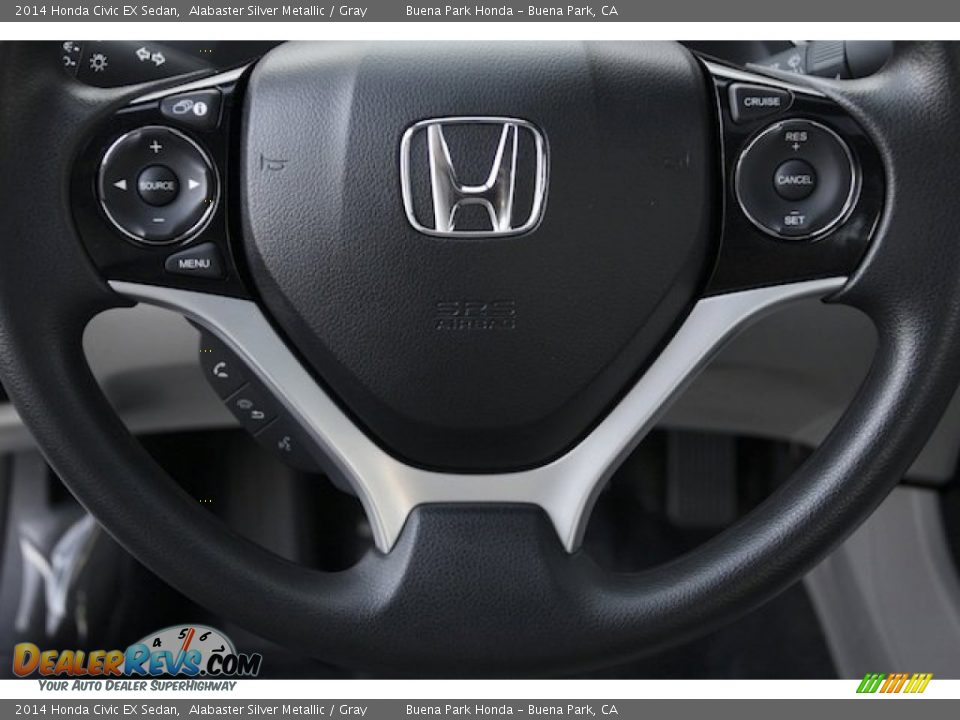 2014 Honda Civic EX Sedan Alabaster Silver Metallic / Gray Photo #10