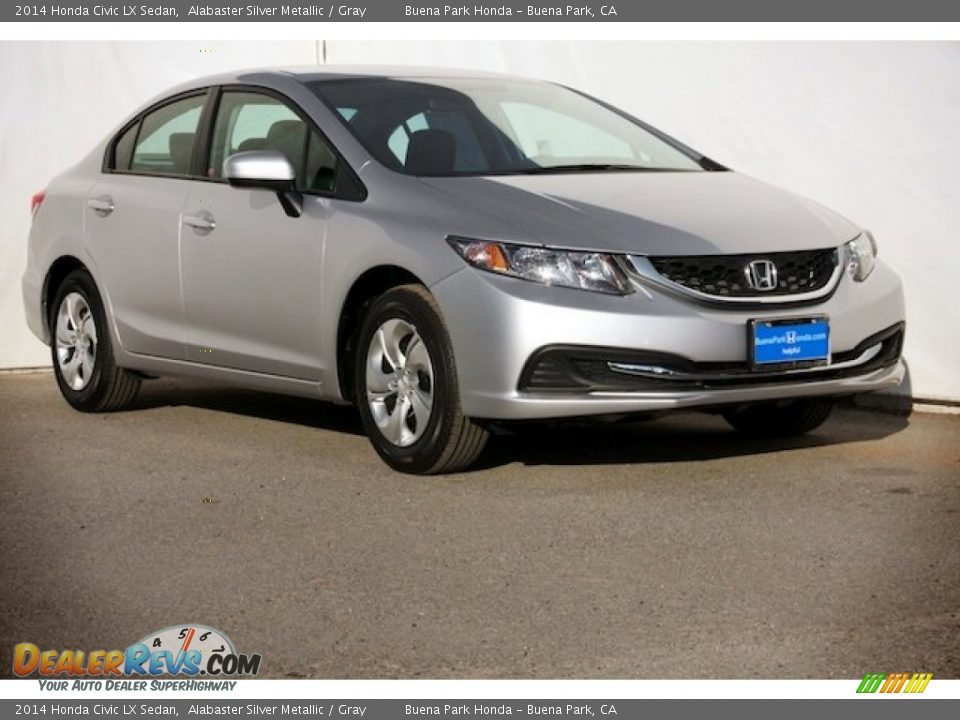 2014 Honda Civic LX Sedan Alabaster Silver Metallic / Gray Photo #1