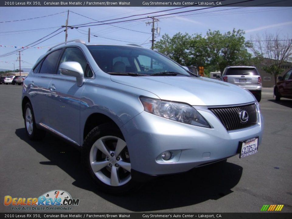 2010 Lexus RX 350 Cerulean Blue Metallic / Parchment/Brown Walnut Photo #1