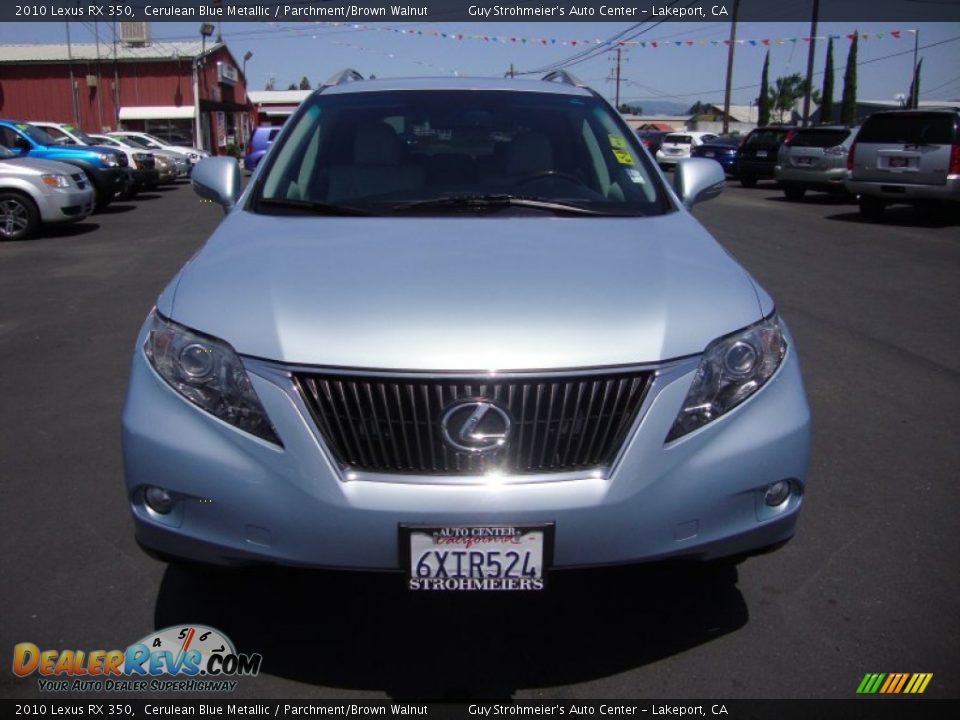 2010 Lexus RX 350 Cerulean Blue Metallic / Parchment/Brown Walnut Photo #2