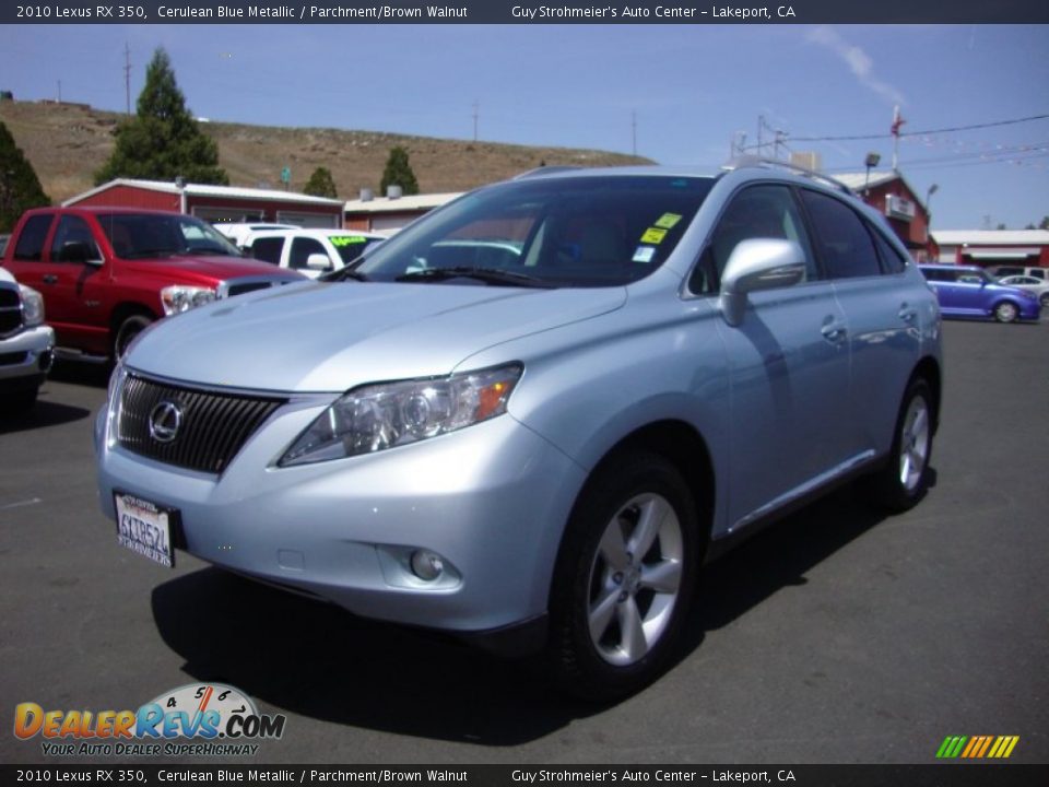2010 Lexus RX 350 Cerulean Blue Metallic / Parchment/Brown Walnut Photo #3