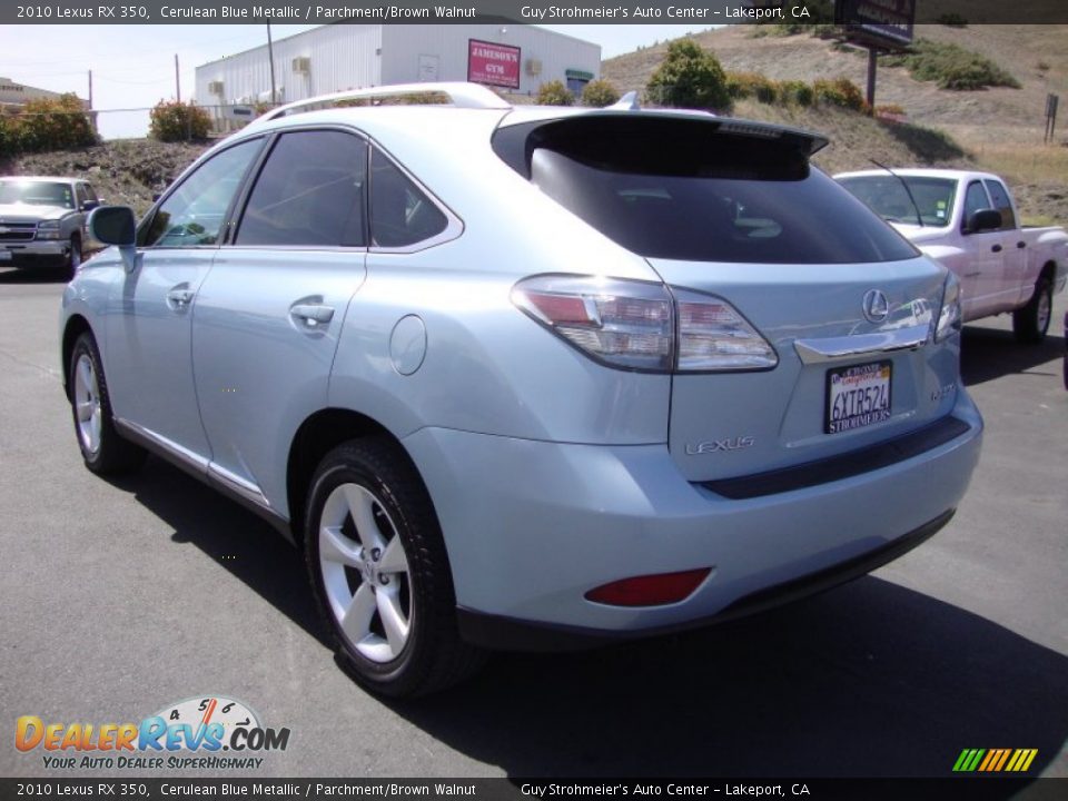 2010 Lexus RX 350 Cerulean Blue Metallic / Parchment/Brown Walnut Photo #5