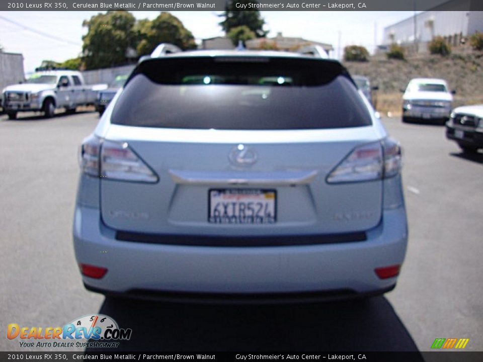 2010 Lexus RX 350 Cerulean Blue Metallic / Parchment/Brown Walnut Photo #6