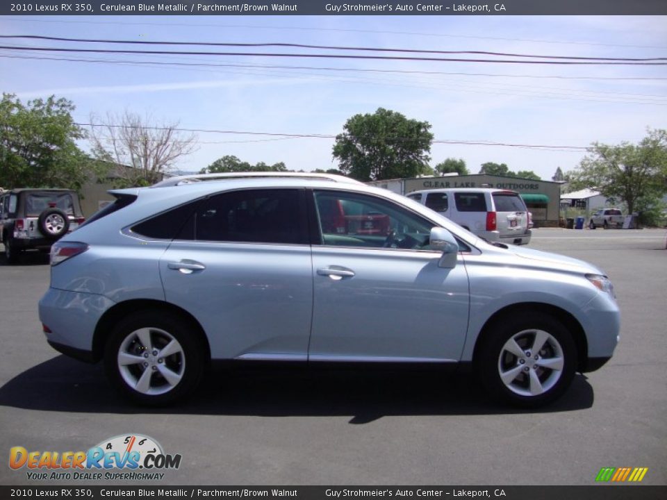 2010 Lexus RX 350 Cerulean Blue Metallic / Parchment/Brown Walnut Photo #8