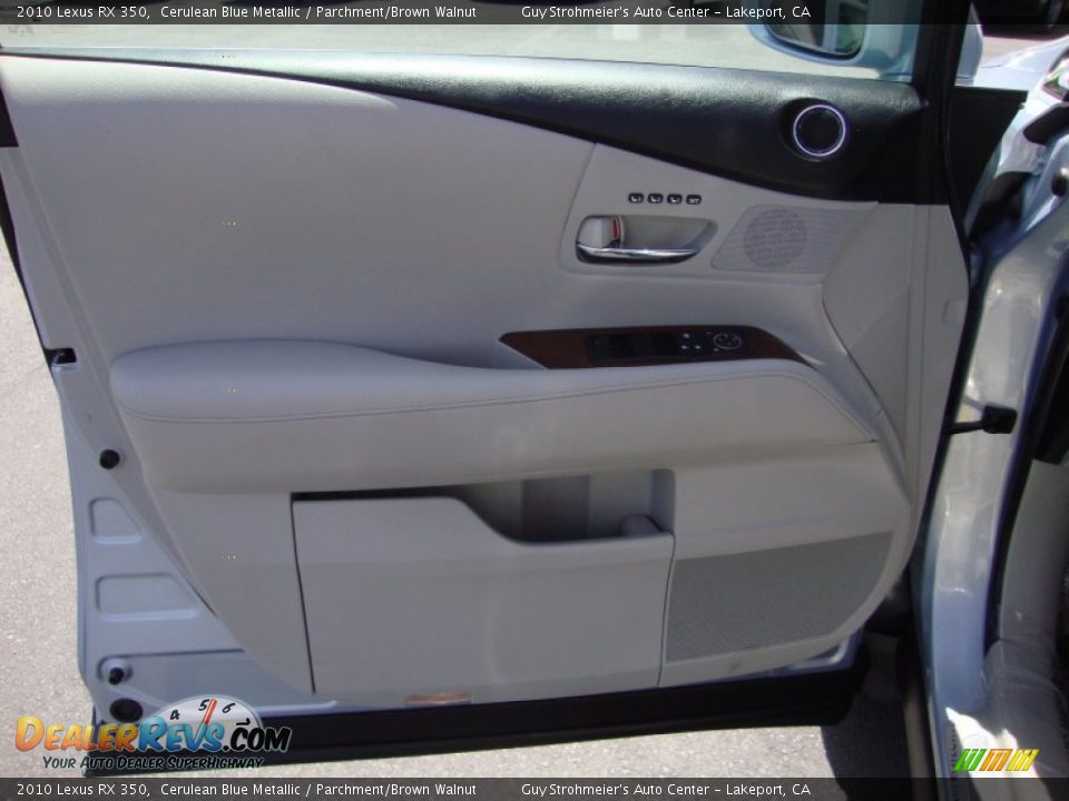 2010 Lexus RX 350 Cerulean Blue Metallic / Parchment/Brown Walnut Photo #9