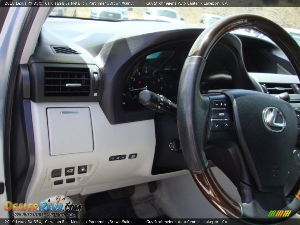 2010 Lexus RX 350 Cerulean Blue Metallic / Parchment/Brown Walnut Photo #11