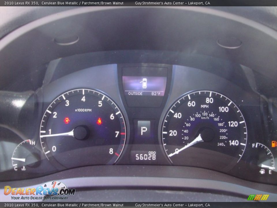 2010 Lexus RX 350 Cerulean Blue Metallic / Parchment/Brown Walnut Photo #12
