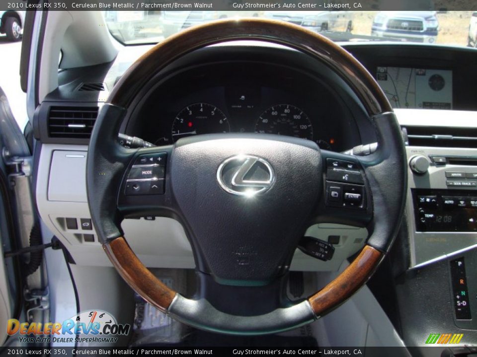 2010 Lexus RX 350 Cerulean Blue Metallic / Parchment/Brown Walnut Photo #13
