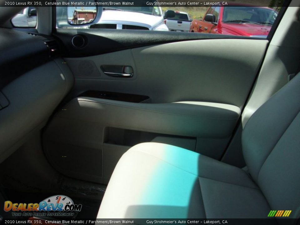 2010 Lexus RX 350 Cerulean Blue Metallic / Parchment/Brown Walnut Photo #17