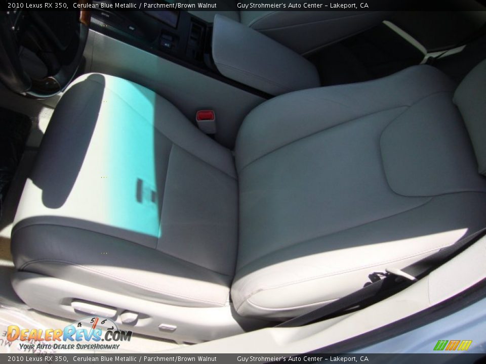 2010 Lexus RX 350 Cerulean Blue Metallic / Parchment/Brown Walnut Photo #20