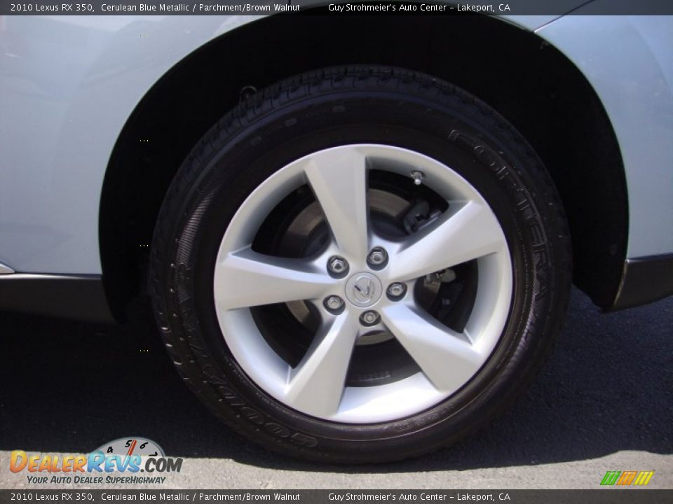 2010 Lexus RX 350 Cerulean Blue Metallic / Parchment/Brown Walnut Photo #26