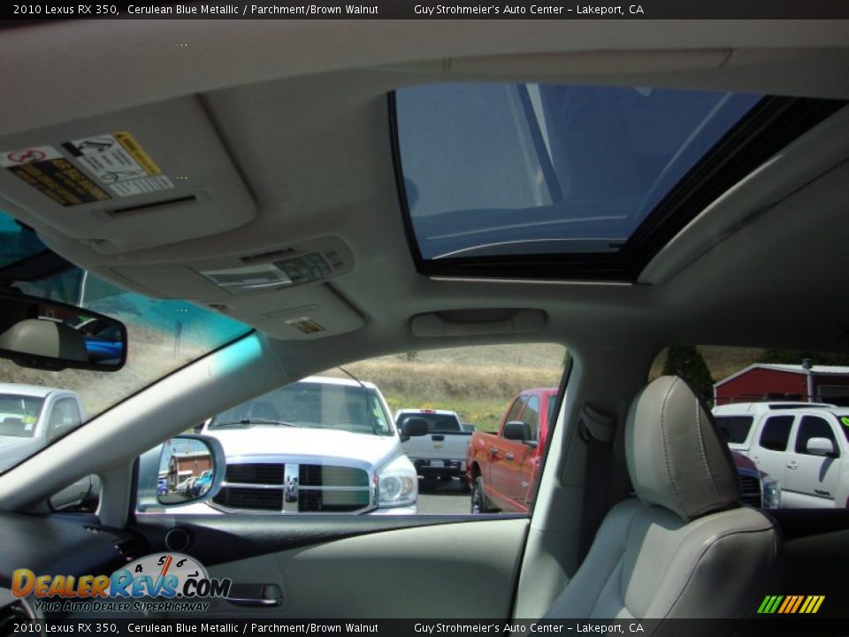 2010 Lexus RX 350 Cerulean Blue Metallic / Parchment/Brown Walnut Photo #28