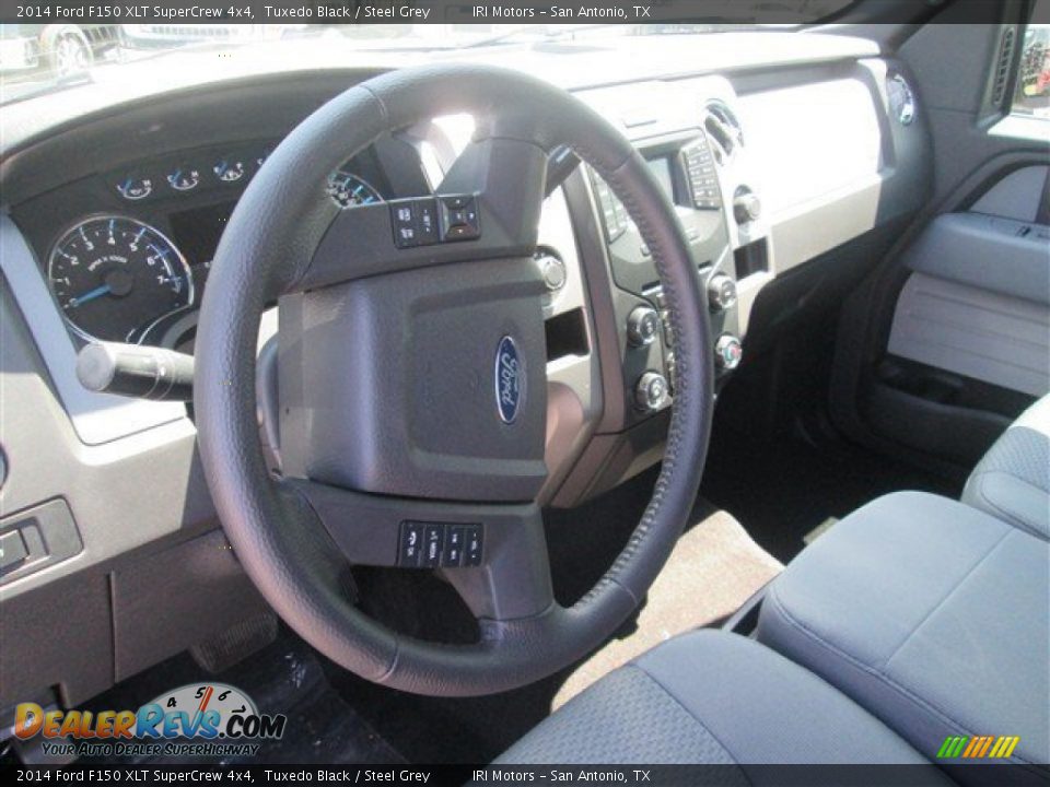 2014 Ford F150 XLT SuperCrew 4x4 Tuxedo Black / Steel Grey Photo #13