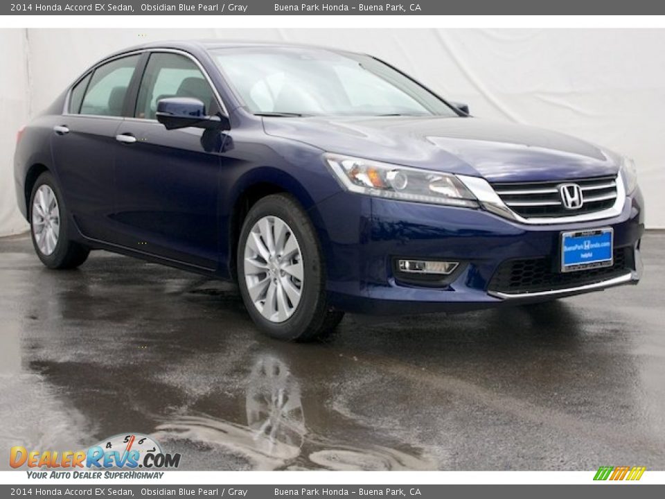 2014 Honda Accord EX Sedan Obsidian Blue Pearl / Gray Photo #1